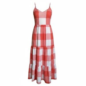 Lou & Grey Red and White Plaid Maxi Dress